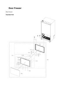 Freezer Door Parts Diagram and Parts List for RF30BB620012 AA-00 Samsung Refrigerator