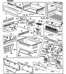 Freezer Diagram and Parts List for RF26VABPN XAA-0000 Samsung Refrigerator