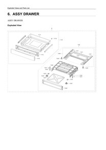 Drawer Assembly Diagram and Parts List for NX60T8111SS AA-03 Samsung Range
