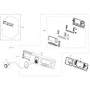 Control Panel Diagram and Parts List for WF448AAP XAA-0008 Samsung Washer