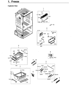 Freezer Diagram and Parts List for RF23HCEDBSR AA-0011 Samsung Refrigerator