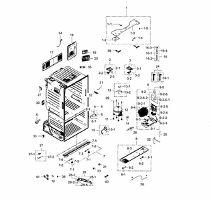 Cabinet Diagram and Parts List for RF323TEDBBC AA-0003 Samsung Refrigerator