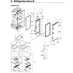 Fridge Door R Diagram and Parts List for RF22KREDBSG AA-04 Samsung Refrigerator