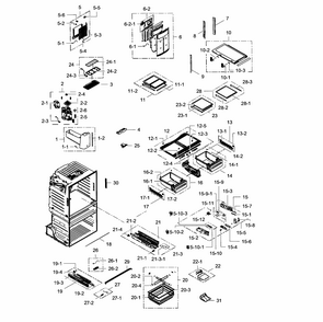 Refrigerator Diagram and Parts List for RF28HMEDBSR AA-0009 Samsung Refrigerator