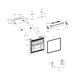 Freezer Door Diagram and Parts List for RFG293HARS XAA-02 Samsung Refrigerator