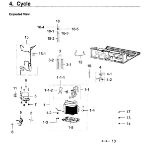 Cycle Diagram and Parts List for RF28K9580SR AA-0001 Samsung Refrigerator