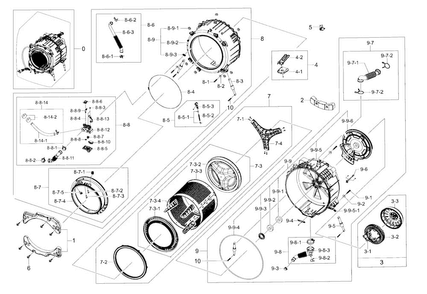 Part Location Diagram of DC62-00348A Samsung Nozzle Diaphragm