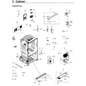 Cabinet Diagram and Parts List for RF26J7500SR (AA)(0003) Samsung Refrigerator