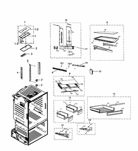 Part Location Diagram of DA61-08707A Samsung Rail pantry