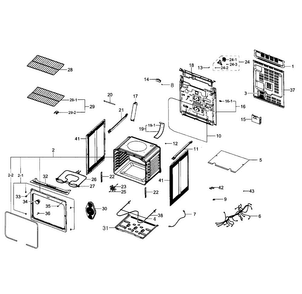 Main Section Diagram and Parts List for NE59J3420SS AA-0006 Samsung Range