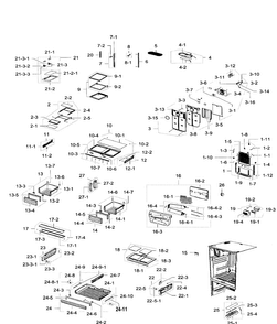Fridge Diagram and Parts List for RFG299AARS XAA-0000 Samsung Refrigerator