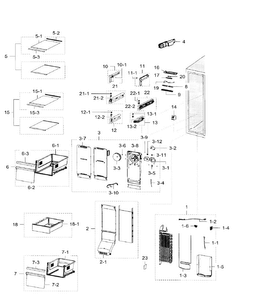 Part Location Diagram of DA97-14858A Samsung Rail Assembly (Upper/Right)