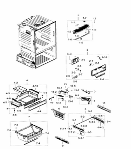 Freezer Diagram and Parts List for RF28HFEDTBC AA-0008 Samsung Refrigerator