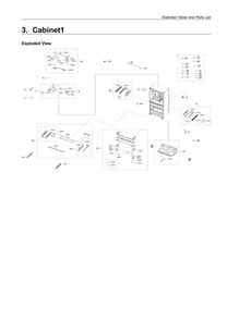 Cabinet 1 Diagram and Parts List for RF22R7351SR AA-00 Samsung Refrigerator