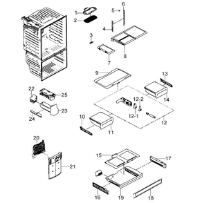 Refrigerator Diagram and Parts List for RFG29PHDRS XAA Samsung Refrigerator