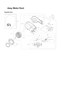 Motor Duct Assembly Diagram and Parts List for DV337AGG XAA-01 Samsung Dryer