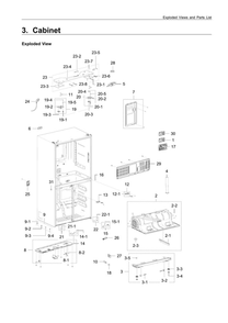 Cabinet Assembly Diagram and Parts List for RF22K9381SR AA-02 Samsung Refrigerator