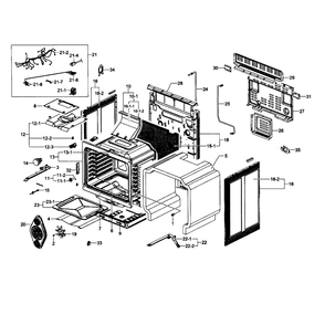 Door Assembly Diagram and Parts List for FX510BGS XAA-02 Samsung Range