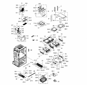 Refrigerator Diagram and Parts List for RF28HMEDBSR AA-0009 Samsung Refrigerator
