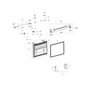 Freezer Door Diagram and Parts List for RFG237AARS XAA-03 Samsung Refrigerator