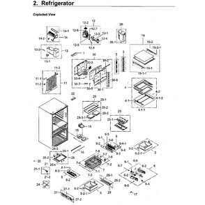 Fridge Diagram and Parts List for RF23M8590SG AA-0000 Samsung Refrigerator