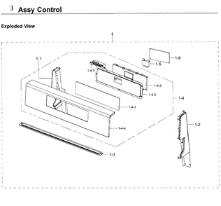 Control Diagram and Parts List for NX58K3310SW AA-0000 Samsung Range