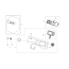 Control Panel Diagram and Parts List for DVG45N5300V A3-00 Samsung Dryer