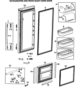 Part Location Diagram of DA97-04567K Samsung Door Gasket Assembly
