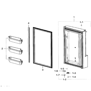 Freezer Door Rt Diagram and Parts List for RF32FMQDBSR AA-05 Samsung Refrigerator