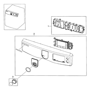 Control Panel Diagram and Parts List for DV419AEU XAA-01 Samsung Dryer
