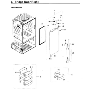 Fridge Door R Diagram and Parts List for RF23HCEDBSR AA-0011 Samsung Refrigerator