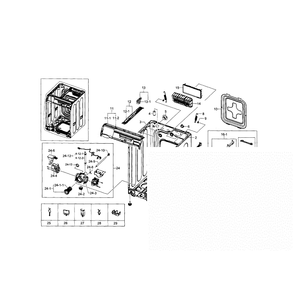 Frame And Cover Diagram and Parts List for WF448AAW XAA-07 Samsung Washer