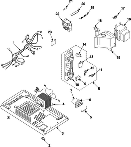 Internal Control/latch Asy/base Diagram and Parts List for MW1080STA XAA Samsung Microwave