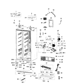 Cabinet Diagram and Parts List for RSG307AARS XAA-02 Samsung Refrigerator