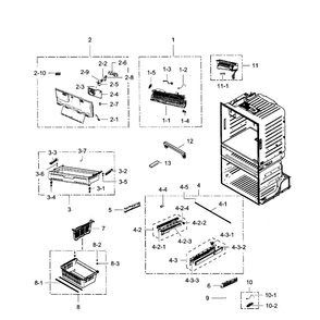 Freezer Diagram and Parts List for RF28JBEDBSG AA-0006 Samsung Refrigerator