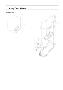 Duct Heater Assembly Diagram and Parts List for DVE45R6100W A3-00 Samsung Dryer