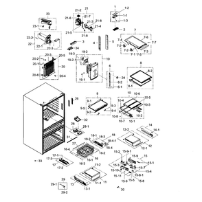 Refrigerator Diagram and Parts List for RF31FMESBSR AA-06 Samsung Refrigerator