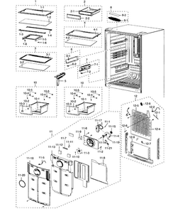 Part Location Diagram of DA97-06687A Samsung Assembly Shelf - Refrigerator