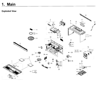 Main Asy Diagram and Parts List for SMH1611B XAA-0000 Samsung Microwave
