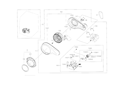 Motor Diagram and Parts List for DV331AGR XAA-0002 Samsung Dryer