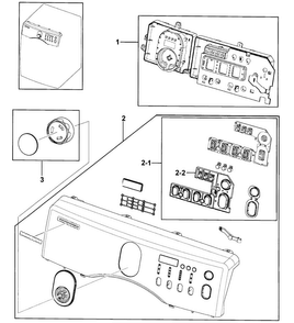 Control Panel Diagram and Parts List for DV219AEB XAA-0000 Samsung Dryer