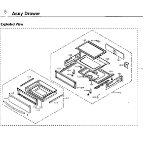 Drawer Diagram and Parts List for NE59J7850WG AA-04 Samsung Range