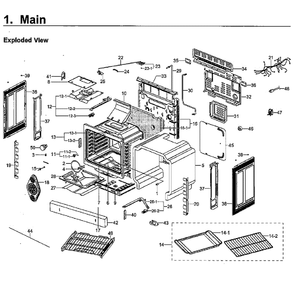 Main Assembly Diagram and Parts List for NX58F5700WS AA-04 Samsung Range