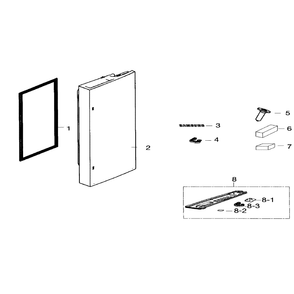 Right Door Diagram and Parts List for RF26HFENDSR (AA)(0001) Samsung Refrigerator
