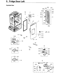 Fridge Door L Diagram and Parts List for RF26J7500BC AA-0002 Samsung Refrigerator