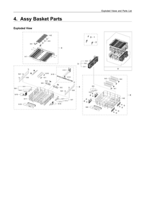 Part Location Diagram of DD67-00130D Samsung Lower Basket Assembly