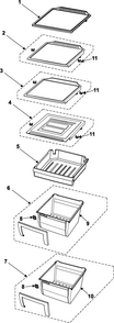 Refrigerator Shelves Diagram and Parts List for RS2624WW XAA Samsung Refrigerator