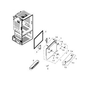 Freezer Door Diagram and Parts List for RF323TEDBBC AA-02 Samsung Refrigerator