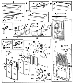 Refrigerator Diagram and Parts List for RB217ABWP XAA-0000 Samsung Refrigerator