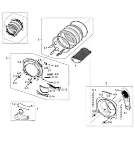 Drum Assy Diagram and Parts List for DV448AGP XAA-0001 Samsung Dryer